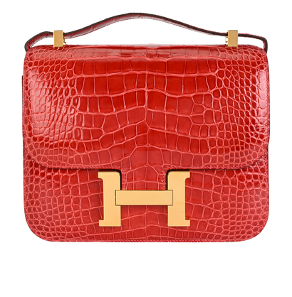 Constance 24 In Alligator Rouge H, &pound;17,000, Handbags, Red, Alligator, Front view